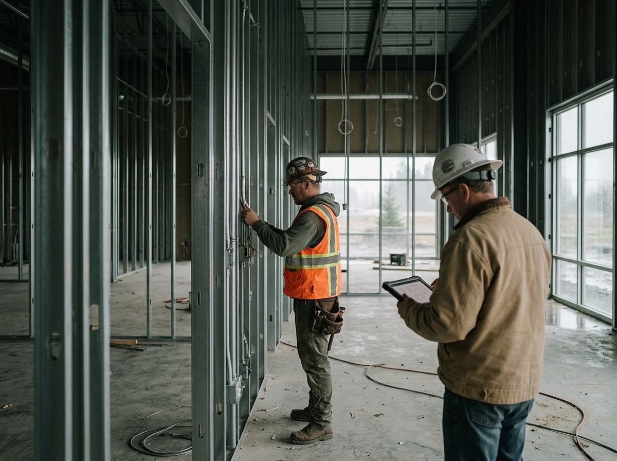 Electrical subcontractor working with a general contractor on site